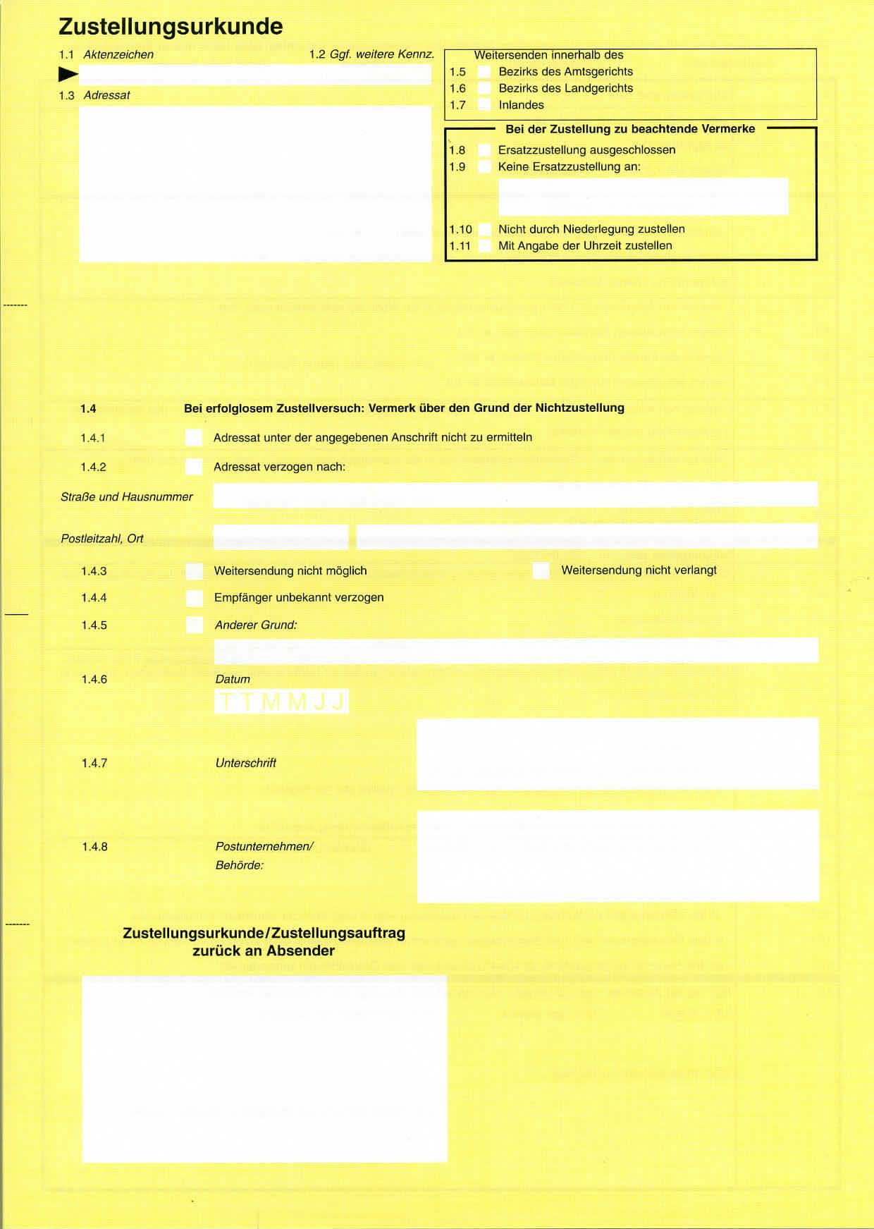 Postzustellungsdrucksachen Postzustellungsdrucksachen