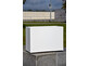 Cube Pflanzkübel - Maße: 900 x 400 x 600 mm, mit Kunststofffüßen, pulverbeschichtet in Weiß (RAL 9010); Preis in dieser Ausführung: 390,- € 